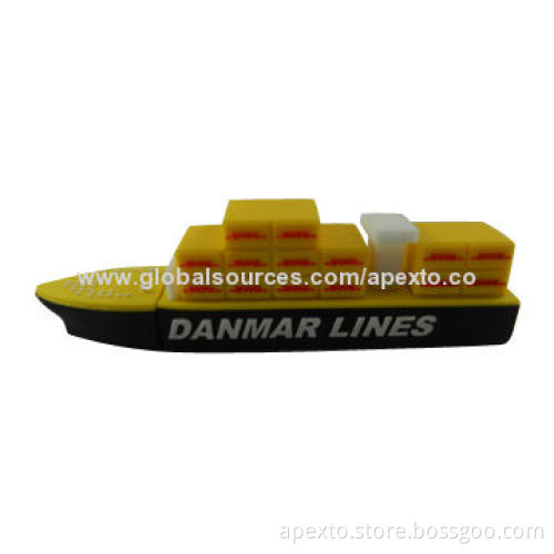 PVC Ship-shaped USB Flash Drive for Apple's Mac and PC, OEM and OEM Orders Accepted
